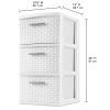 Sterilite 3 Drawer Weave Tower Plastic, Espresso, Set of 2 - White