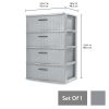 Sterilite 4 Drawer Wide Weave Tower Cement - Cement