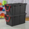 40 Gallon Wheeled Industrial Tote Plastic, Black, Set of 2 - Black - 2