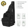 Men Backpack Tactical Sling Bag Chest Shoulder Body Molle Day Pack Pouch Black - default