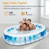 90Ã—60Ã—20In Inflatable Swimming Pool Blow Up Family Pool For Kids Foldable Swim Ball Pool Center - Blue