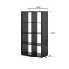 8-Cube Storage Organizer, White Texture - Solid Black