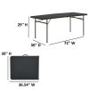 6 Foot Bi-Fold Plastic Folding Table, Black - Black