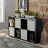 8-Cube Storage Organizer, White Texture - Solid Black