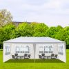 10'X20' Outdoor Party Tent with 4 Removable Sidewalls; Waterproof Canopy Patio Wedding Gazebo; White - as picture