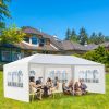 10'X20' Outdoor Party Tent with 4 Removable Sidewalls; Waterproof Canopy Patio Wedding Gazebo; White - as picture