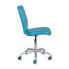 Mid-Back Office Chair with Matching Color Casters, Teal Faux Leather - Teal II