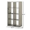 8-Cube Storage Organizer, White Texture - Rustic Gray