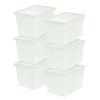 68 Quart Jumbo Stackable Plastic Closet Storage Organizer Box, Clear, Set of 6 - 6