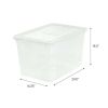 68 Quart Jumbo Stackable Plastic Closet Storage Organizer Box, Clear, Set of 6 - 6