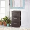 3 Drawer Weave Tower Plastic, White, Set of 2 - Espresso