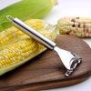 1pc Stainless Steel Corn Planer; Corn Peeler; Cob Remover Tool With Ergonomic Handle; Kitchen Gadgets - 18*6.5cm