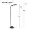 5-Foot Sunlight Floor Lamp - Adjustable LED Reading Lamp and Room Decor for Modern Living Rooms, Bedrooms, and Offices (Black) - Black