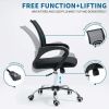 Home Office Chair Adjustable Ergonomic Desk Chair with Armrest, Swivel Mesh Task for Home Office Study, Black - Black