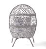 Kid's Ventura Outdoor Pink Wicker Stationary Egg Chair - Gray