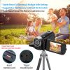 HD 1080P Digital Video Camcorder 2.7in 16X Zoom DV Camera 270Â° Rotation Rechargeable Kid Camera w/Fill Light Selfie - Black