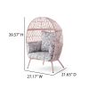 Kid's Ventura Outdoor Pink Wicker Stationary Egg Chair - Pink