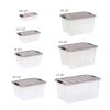 40 Quart Clear Plastic Storage Box, Gray, Set of 5 - Set of 5