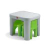 Mighty My Size Kids Plastic Table and Chairs Set, Gray - Gray