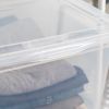 68 Quart Jumbo Stackable Plastic Closet Storage Organizer Box, Clear, Set of 6 - 6