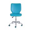 Mid-Back Office Chair with Matching Color Casters, Teal Faux Leather - Teal