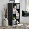 8-Cube Storage Organizer, White Texture - Solid Black