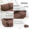 57.5" Orisfur Pull Out Sofa Bed Loveseat Sleeper with Twin Size Memory Mattress for Living Room Spaces, Brown - as Pic