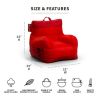 Dorm Bean Bag Chair, Kids/Teens, Smartmax 3ft, Black - Two Tone Red