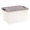 40 Quart Clear Plastic Storage Box, Gray, Set of 5 - Set of 5