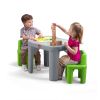 Mighty My Size Kids Plastic Table and Chairs Set, Gray - Gray