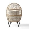 Kid's Ventura Outdoor Pink Wicker Stationary Egg Chair - Natural