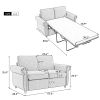 57.5" Orisfur Pull Out Sofa Bed Loveseat Sleeper with Twin Size Memory Mattress for Living Room Spaces, Brown - as Pic