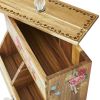 Acacia Wood Coffee Pod and Tea Bag Kitchen Organizer Drawer, Brown/Floral - Brown/Floral