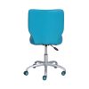 Mid-Back Office Chair with Matching Color Casters, Teal Faux Leather - Teal