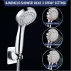 High Pressure Rainfall Shower Head/Handheld Combo, Luxury Modern Chrome Plated with 60'' Hose Anti-leak with Holder - Chrome