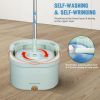 Spin Mop and Bucket with Wringer Set, Self Separate Clean and Dirty Water System - Green