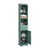 Tall Bathroom Cabinet, Freestanding Storage Cabinet with Drawer, MDF Board, Adjustable Shelf, Green - as Pic