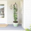 6.2ft Garden Obelisk Trellis; Lightweight Rustproof Plastic Coated Metal Tall Tower Trellis Stand - Black