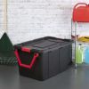 40 Gallon Wheeled Industrial Tote Plastic, Black, Set of 2 - Black - 2