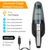 Car Handheld Vacuum Cleaner Cordless Rechargeable Hand Vacuum Portable Strong Suction Vacuum - Black