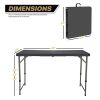 4 Foot Folding Table Black Indoor Outdoor Folding Card Table - Black