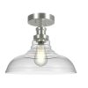 12" Semi-Flush Mount Ceiling Light, Satin Nickel - Silver