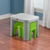 Mighty My Size Kids Plastic Table and Chairs Set, Gray - Gray