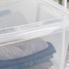 68 Quart Jumbo Stackable Plastic Closet Storage Organizer Box, Clear, Set of 6 - Clear