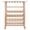 Wood Vinny 24-Bottle Wine Rack, Espresso, Espresso Finish - Natural