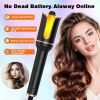 Automatic Hair Curler Ceramic Curling Irons Wand Rotating Curling Wand Electric Hair Waver Styling Tools Auto Hair Crimper - black