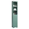 Tall Bathroom Cabinet, Freestanding Storage Cabinet with Drawer, MDF Board, Adjustable Shelf, Green - as Pic