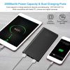 20000mAh Power Bank Ultra-thin External Battery Pack Phone Charger - Black