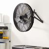 20 inch High Velocity Drum Fan with Wall Mount, Black - Black